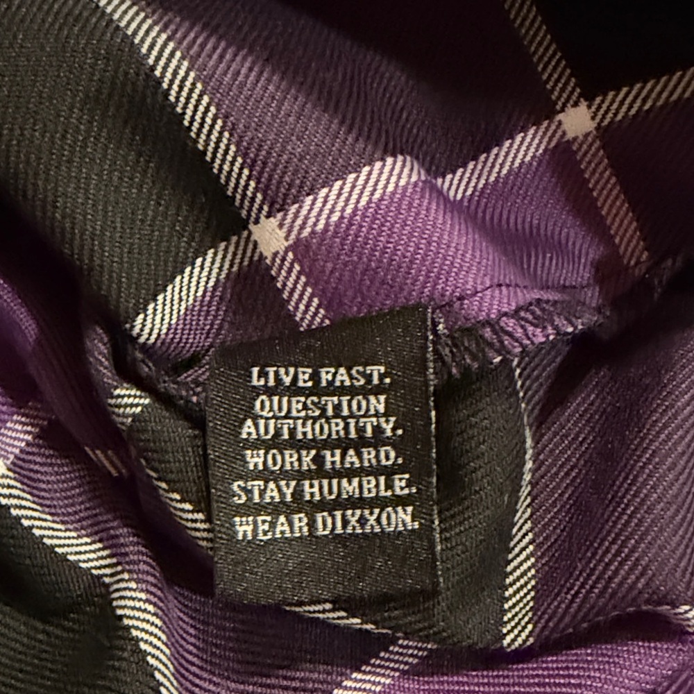 Dixxon The Crown Flannel Ladies Size Small Purple Plaid - Picture 4 of 7